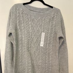 Gray Cable Knit Sweater