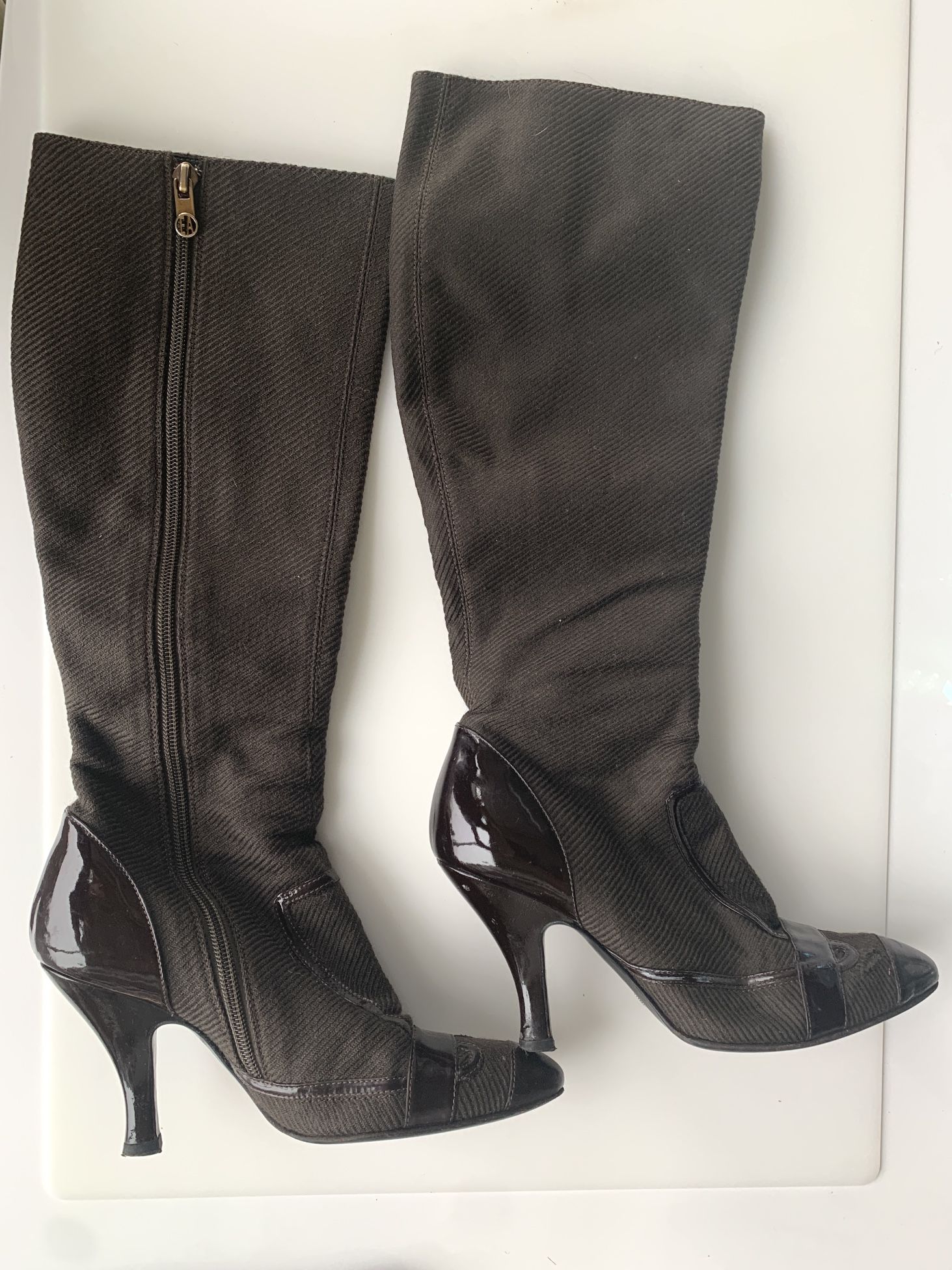 Rare Emporio Armani Pin Heel Knee High Boots