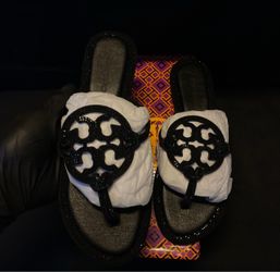 Tory Burch Black Crystal Miller Slide Sandals (Houston Tx📍)