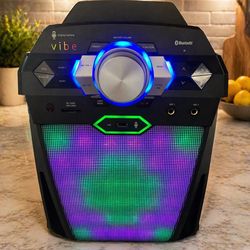 Singing Machine Vibe Bluetooth Karaoke Speaker System with LED Lights + Mic