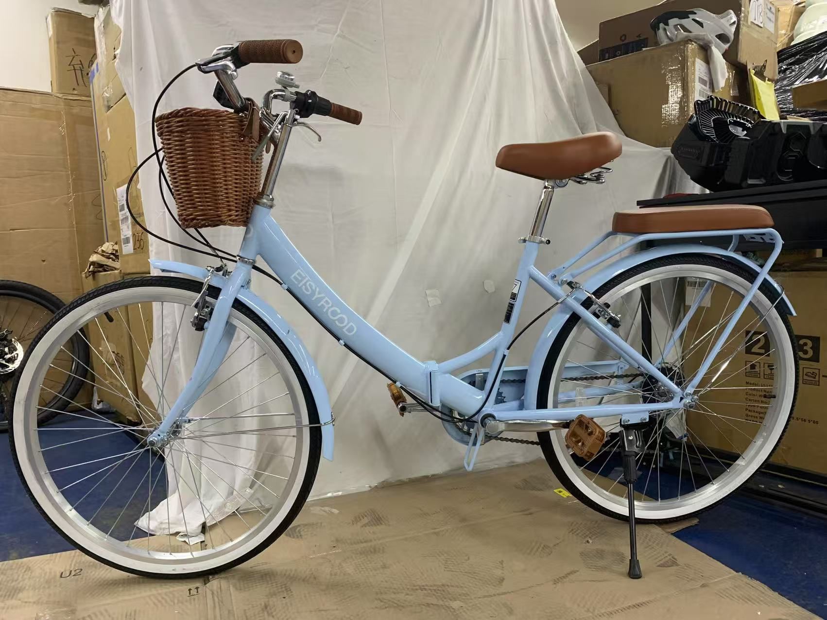 26 Inch Foding Women Beach Cruiser Bike, 7 Speed Foldable Cruiser Bike with Adjustable Seat, Folding Commute Bike with Lightweight, Anti-Skid Tires &