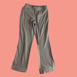 NINE WEST Dress Pants High Rise Khaki Slash Pockets Straight Leg Women's Size 8