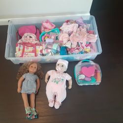 Our Generation and Annabell Dolls With tons of Doll Accessories 