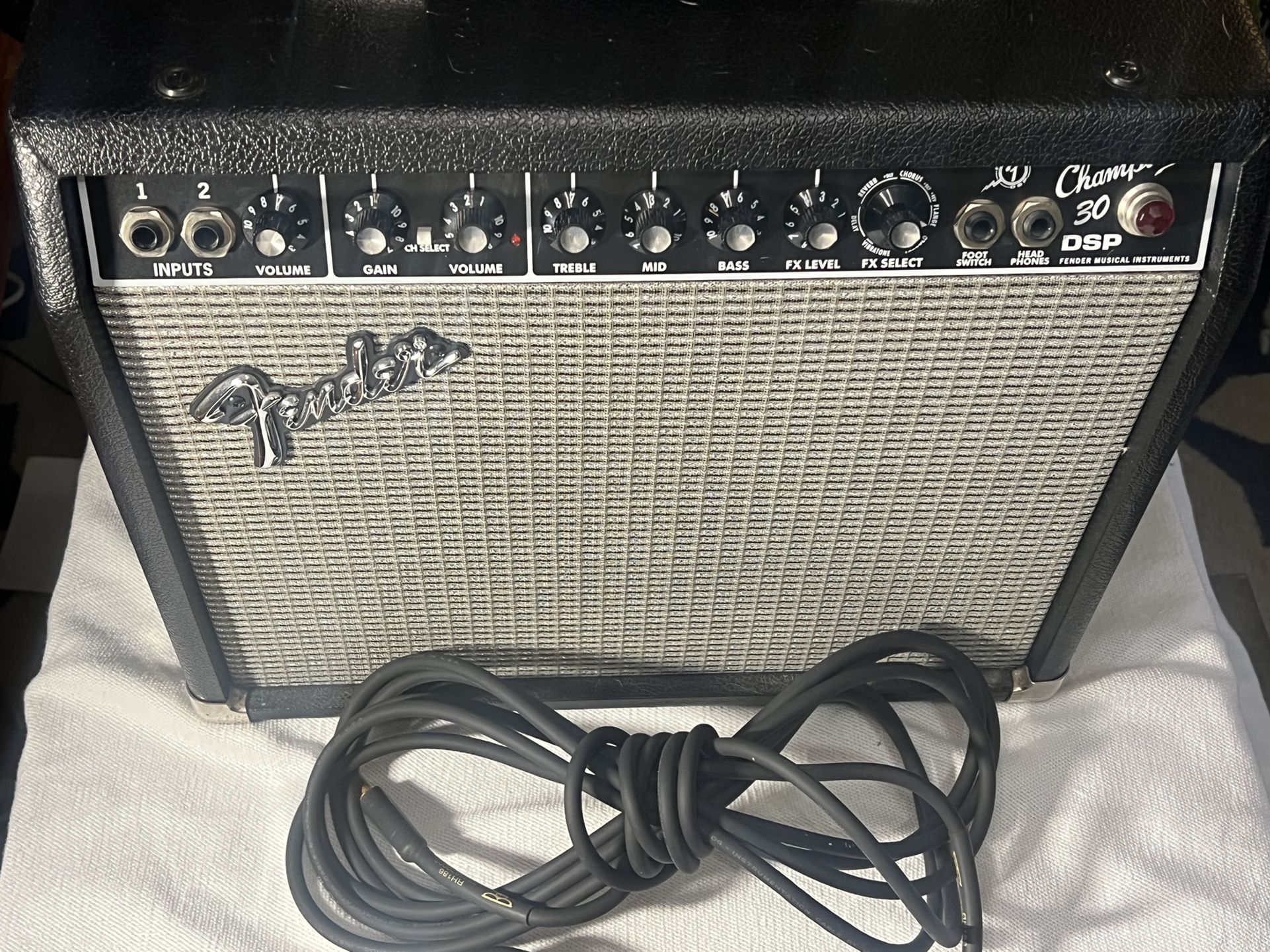 Fender Champion 30 DSP Practice Amp with 2 Cables - Like New