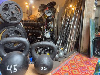 45 lb  &  25 lb  kettlebell