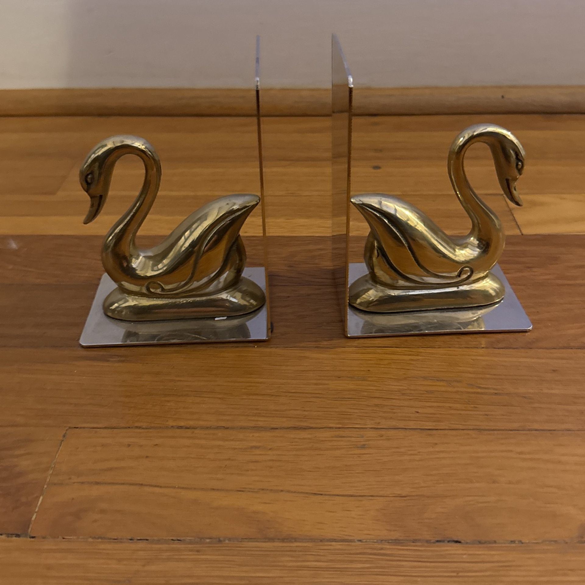 Vintage Antique Bookshelf Bookends Brass Midcentury