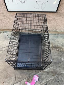 Black Wire Pet Crate with Tray