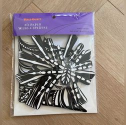 New 3D Paper Webs& Spider World Market Halloween Spider Wall Decor Set of 25