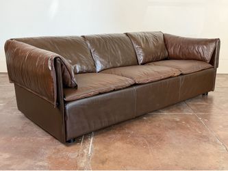 Vintage 1970s Danish Leather Sofa