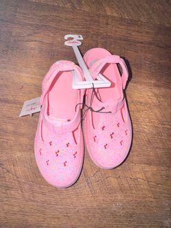 Justice Girls Pink Glitter Clogs Size 3