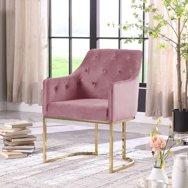 Modern Tufted Velvet Accent Chair Glam Club Armchair