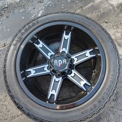 20" Black W/ Machined 6x5.5 Rims And Tires