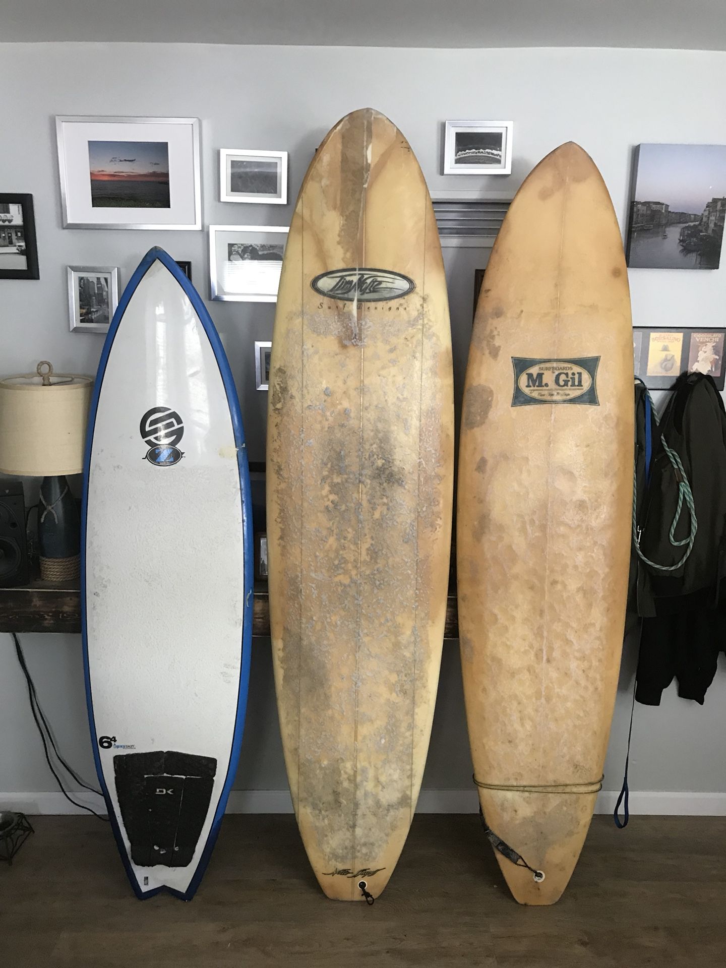 3 surfboards and quicksilver wetsuit 3:2