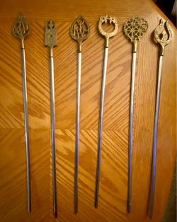 Set of 6 vintage Turkish shish kabob skewers