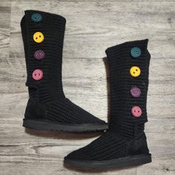 Black Crochet UGG Boots