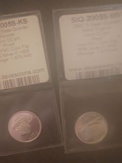 2005 S Kansas and west Virginia State quarters