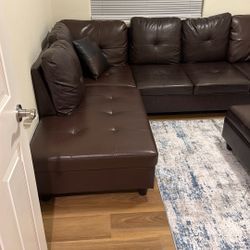 Leather L Couch