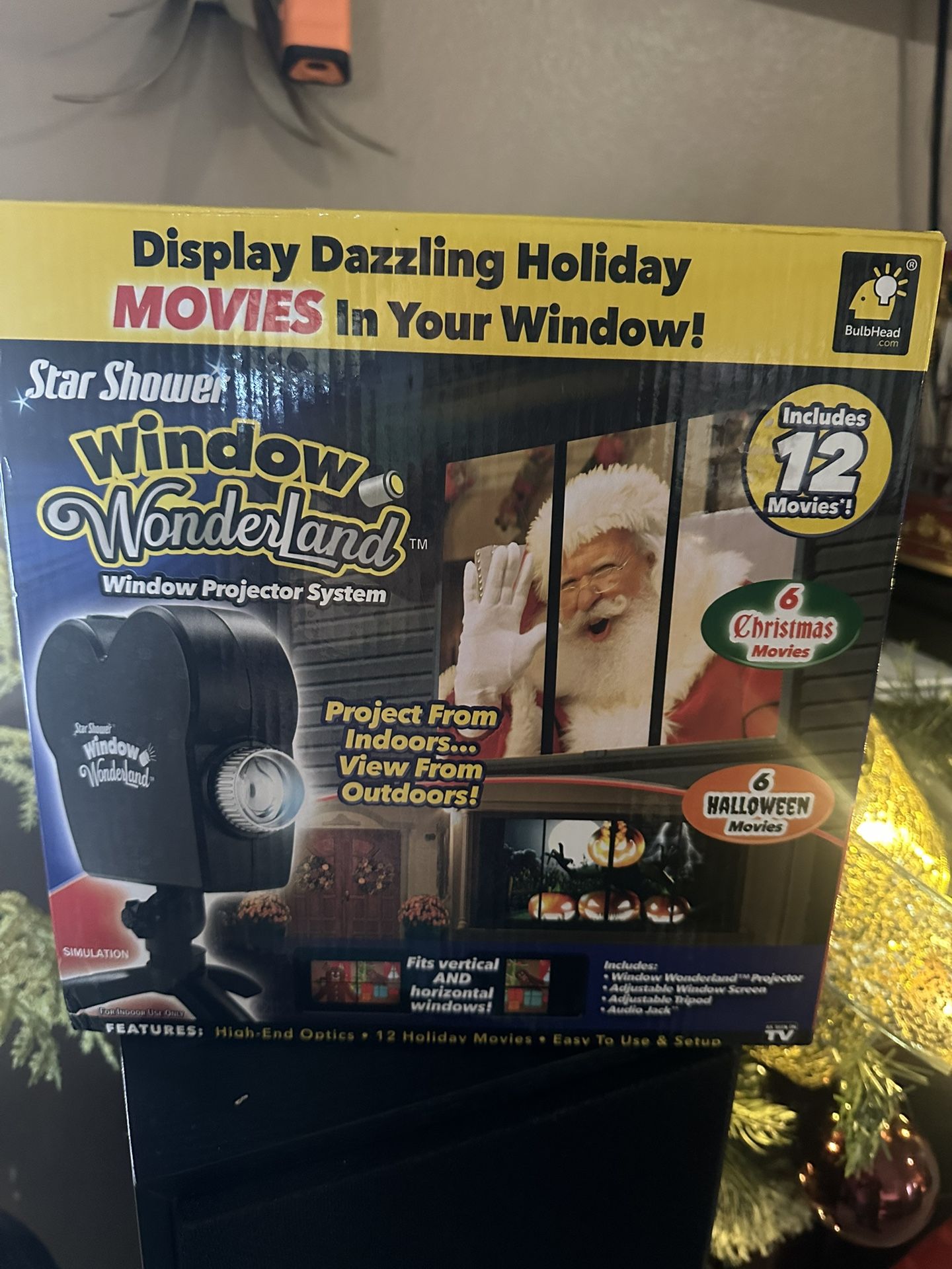 Christmas Window Projector, Halloween Projector Hologram, Built-in 12 Movies Mini Christmas Halloween Projectors for Perfect Christmas $30 Firm 