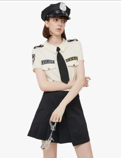 Police Officer Cosplay Large Size Cosplay Women's Police Cosplay 5-Piece Set