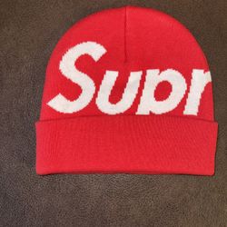 Supreme Big Logo Beanie (Red)