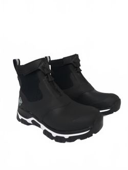 Muck Boot Apex Mid Zip Women's Size 6 Black White Waterproof Hiking Winter Boots