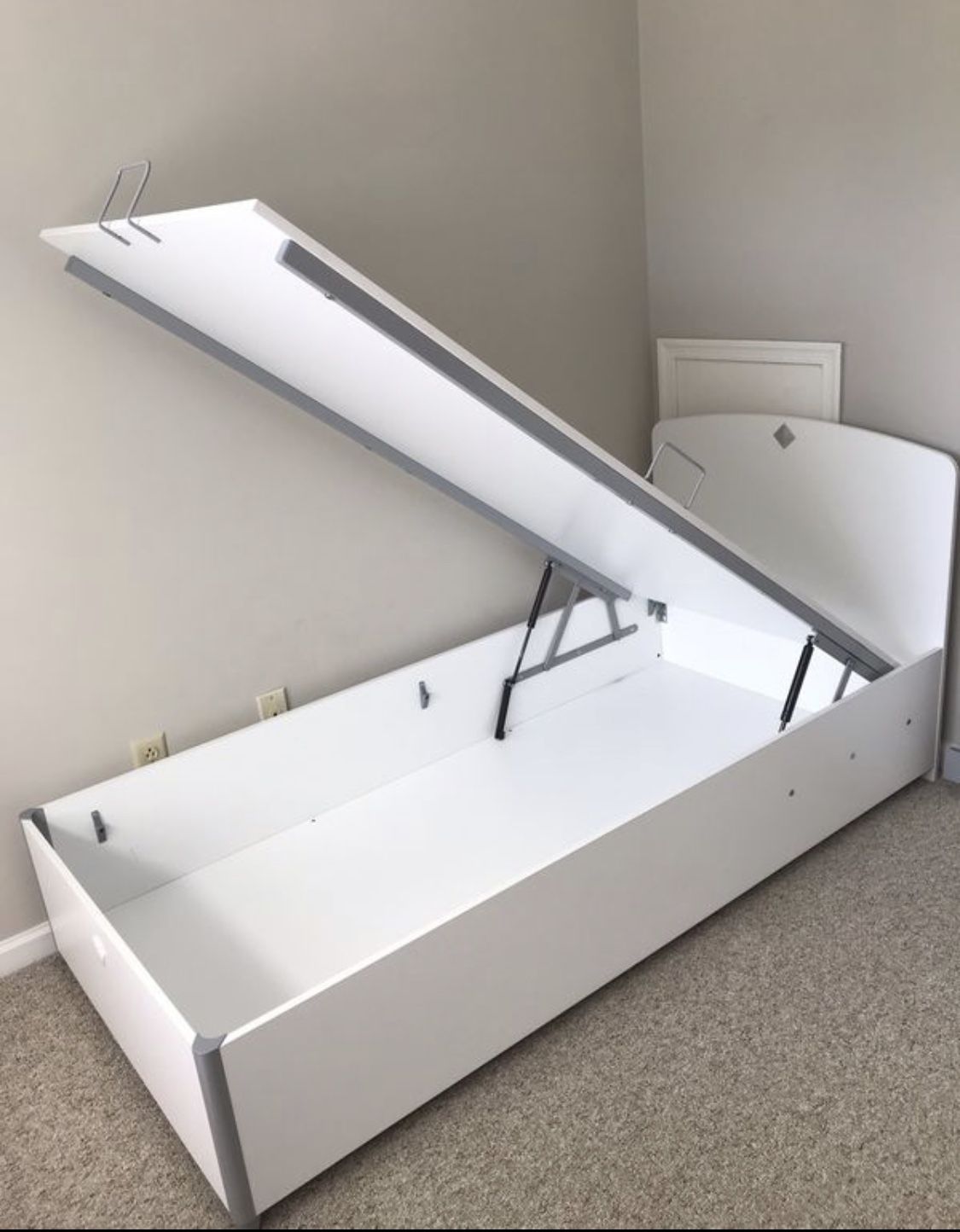 Storage Bed with Headboard, Bed Safety Rail Guard