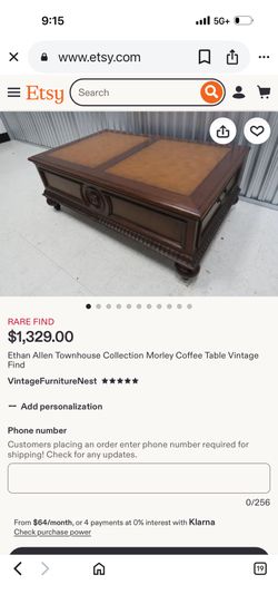 Ethan Allen 2 Drawers Coffee Table