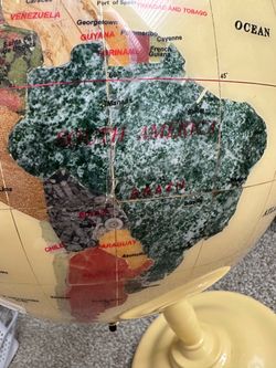 Decorative Gemstone World Globe on Stand