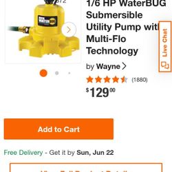 water bug water pump new