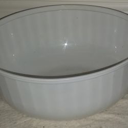 Large White Plastic Rippled Mixing/Salad/Fruit Bowl/Tub
