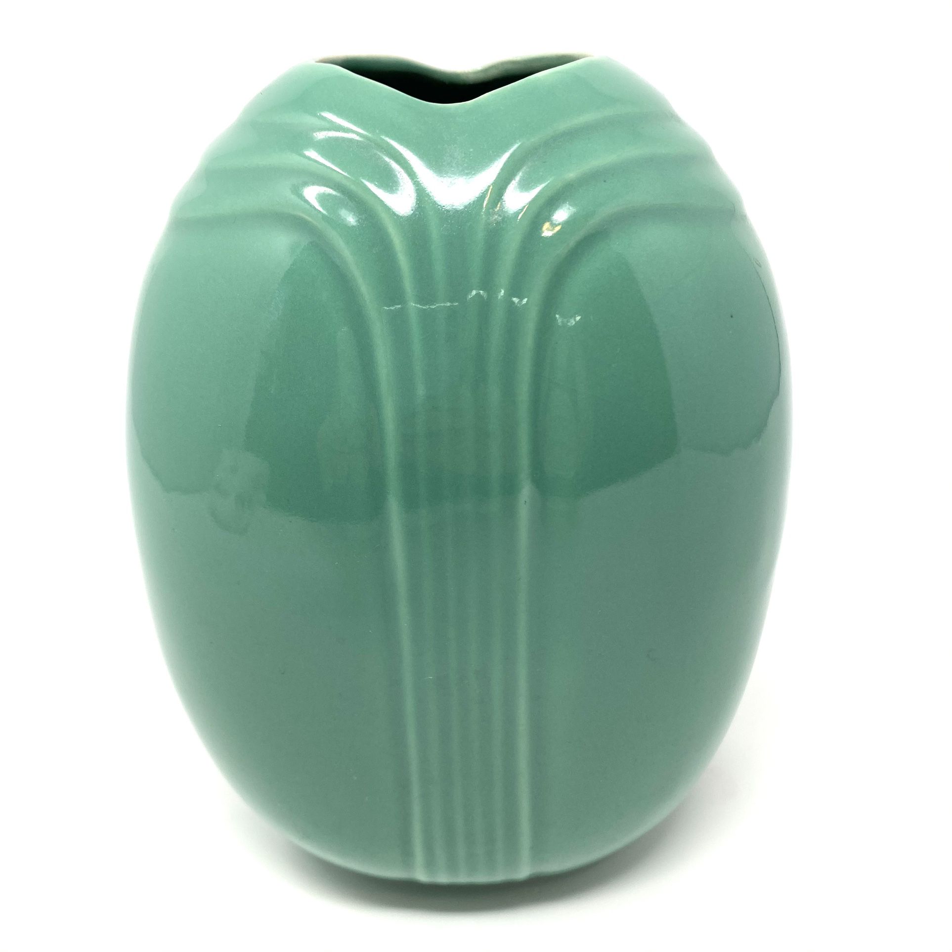 Vintage Teal Art Deco Style Ceramic Vase  