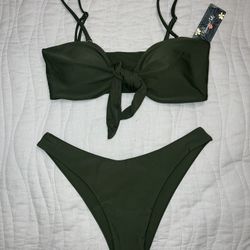 Bikini bandeau tie bow top NWT