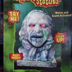 Spooky Stone Statue Motion Activated With Moving Mouth