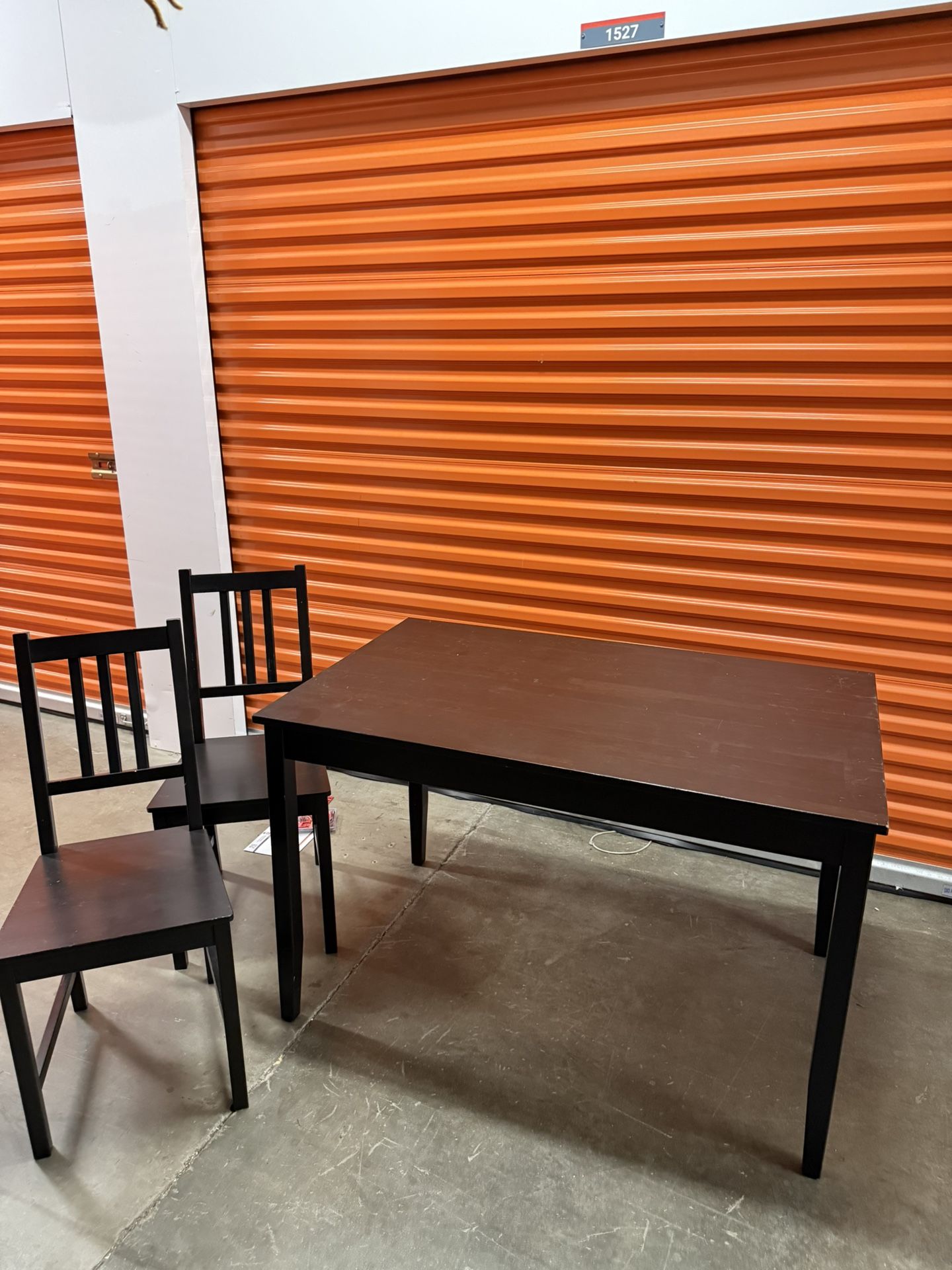 Wood Dining Table + 2 Dining Chairs