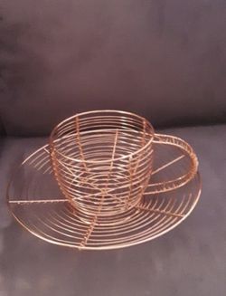 Vintage Solid Copper Cup & Saucer