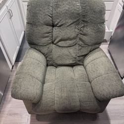 Recliner Chair Green Fabric Manual Lounge