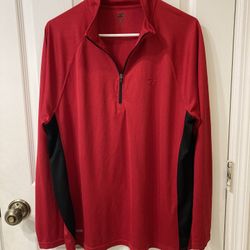 Starter Red Y2K Quarter Zip Pullover Sweater 