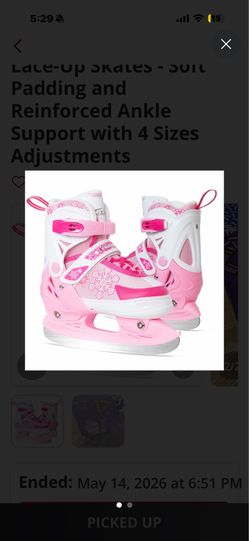 Ice Skates, Blue Ice Skating Shoes for Kids, Boys and Girls, Hockey Lace-Up Skates - Soft Padding and Reinforced Ankle Support with