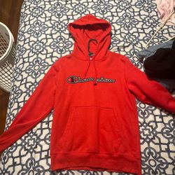 Red champion hoodie