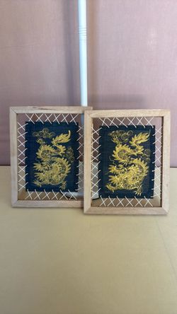 Framed Dragon Art Panels – Set of 2