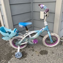 Disney Frozen 12" Girls Bike with Doll Carrier by Huffy