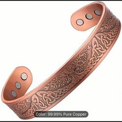 Magnetic copper cuff bracelet