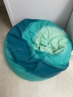 Large bean bag teal-tie dye