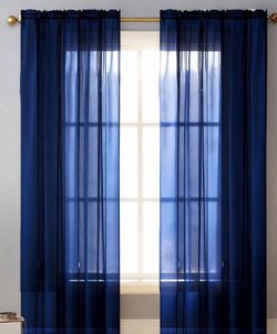 Blue sheer curtains