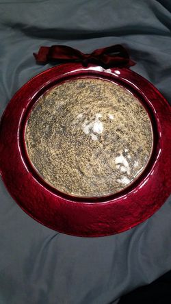 Large Red Trimed Red porcelian plate
