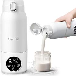 Portable Bottle Warmer for Travel - 17oz Bottle Warmer with 2-Min Heating, Precise Temp Control (98°F-158°F) & IPX6 Waterproof Design | Milk Warmer, B