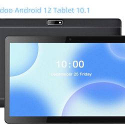 Veidoo Android 12 Tablet 10.1 Inch IPS Screen, 8 (4+4) GB RAM 64GB ROM 512GB Expand, Dual Camera, WiFi, Google Certified Tablet included charger and t