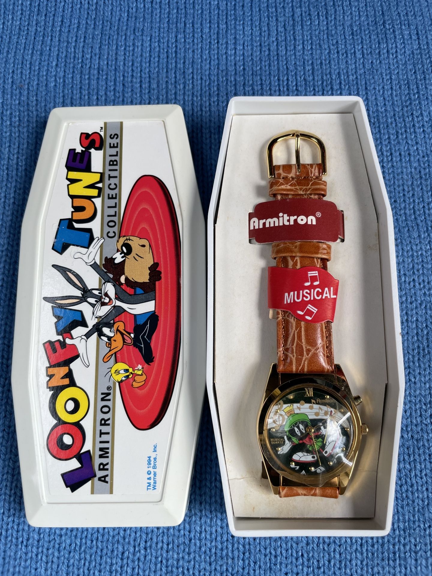 RARE Vintage Armitron Looney Tunes Marvin The Martian Musical Watch New In Case