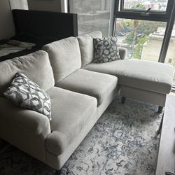 Living Spaces EMERY CHIFFON SOFA W/REVERSIBLE CHAISE