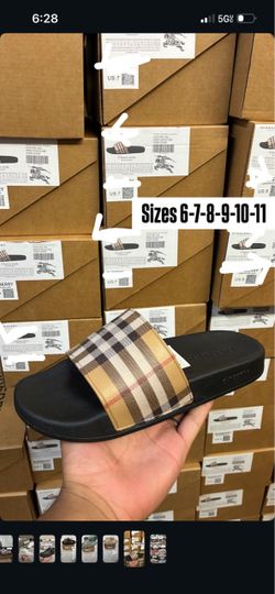 Burberry Plaid Slide Sandals